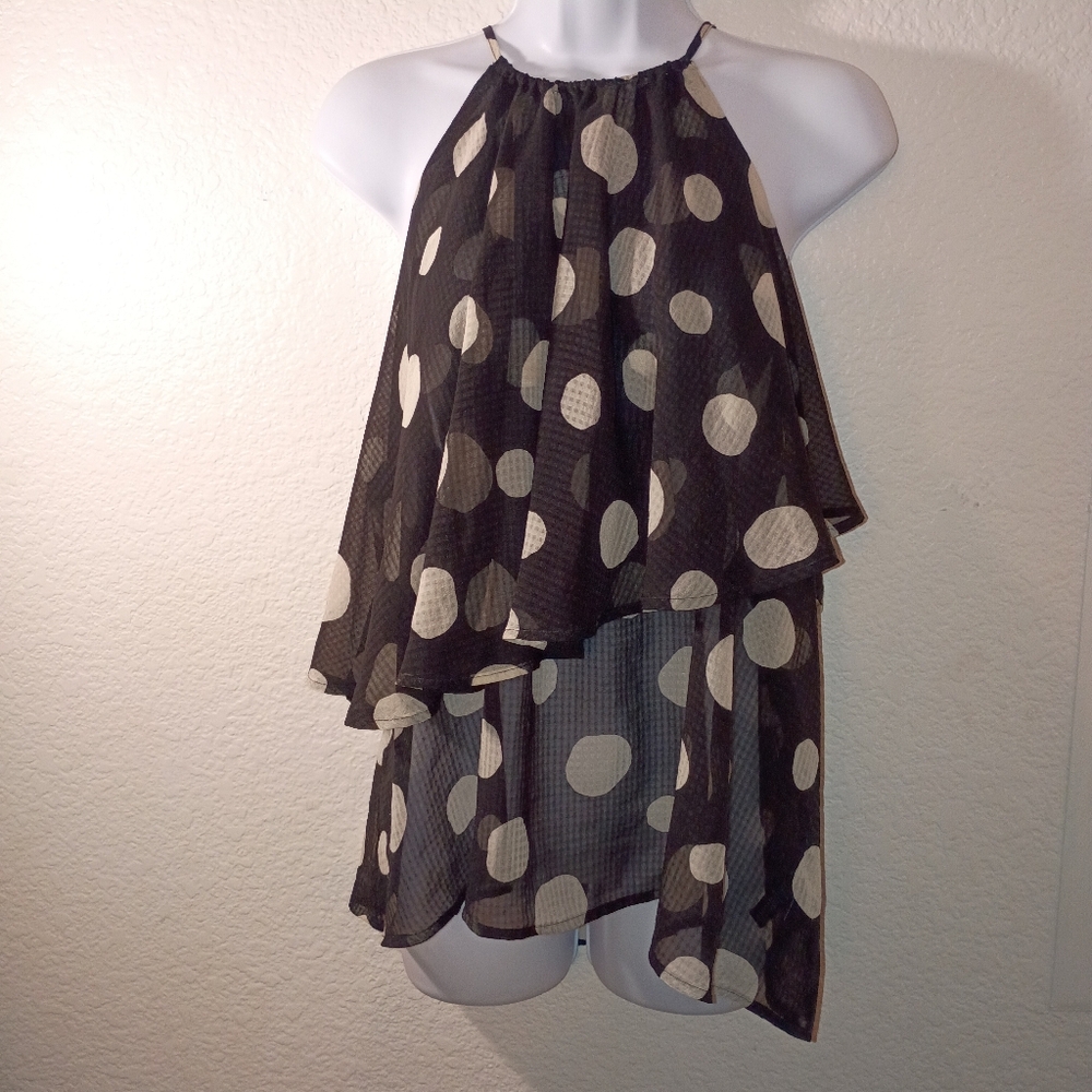 Who What Wear Polka Dot Halter Top Size Large